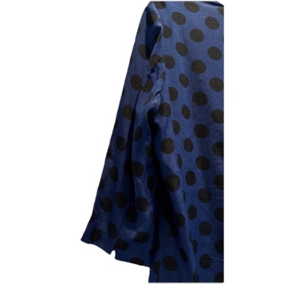 100%Silk Blue Polka Dot Shift Dress Sz‎ L Preppy Old Money Classic Tradwife Norm - Picture 12 of 16